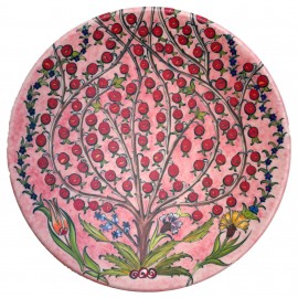 Nar Ağacı Desenli Pembe Tabak